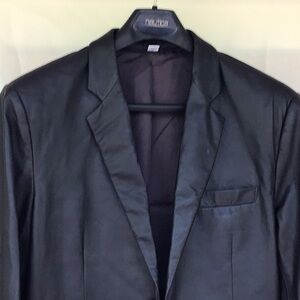 Calvin Klein black, leather sport coat, like new condition, Size XL